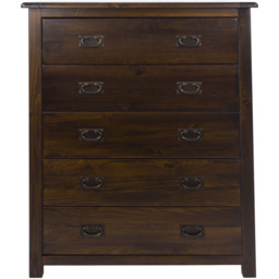 Core Products Boston 5 Drawer Chest of Drawers - Brown - Wilko - thumbnail 3