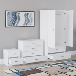 Vida Designs Riano White 3 Piece Bedroom Furniture Set - Wilko - thumbnail 5