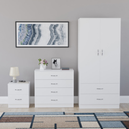 Vida Designs Riano White 3 Piece Bedroom Furniture Set - Wilko - thumbnail 3