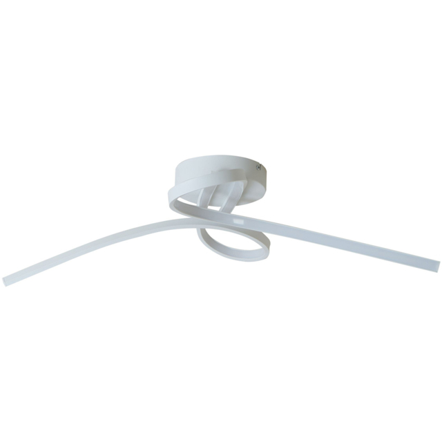 Lighting Collection Furness White Metal Twisted LED Flush Ceiling Light - Size: 71 x 13 x 35cm - Wilko - image 1