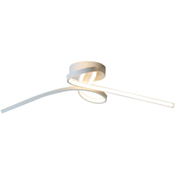 Lighting Collection Furness White Metal Twisted LED Flush Ceiling Light - Size: 71 x 13 x 35cm - Wilko - thumbnail 4