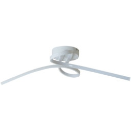Lighting Collection Furness White Metal Twisted LED Flush Ceiling Light - Size: 71 x 13 x 35cm - Wilko - thumbnail 1