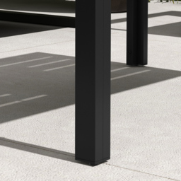 Outsunny Black Steel Frame and Slat Tabletop Outdoor Side Table - Size: 101.5 x 61 x 46cm - Wilko - thumbnail 4
