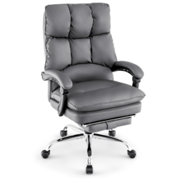 Costway Grey Ergonomic Adjustable High Back Rolling Computer Chair with Footrest - Size: 79 x 57 x 39cm - Wilko - thumbnail 3