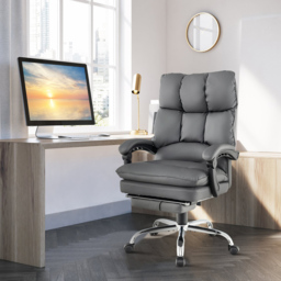 Costway Grey Ergonomic Adjustable High Back Rolling Computer Chair with Footrest - Size: 79 x 57 x 39cm - Wilko - thumbnail 6