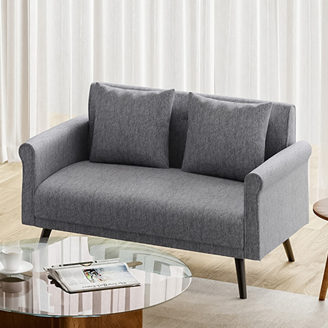 Living and Home 2 Seater Grey Loveseat Sofa - Yellow - Wilko - image 1