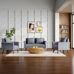 Living and Home 2 Seater Grey Loveseat Sofa - Yellow - Wilko - thumbnail 7
