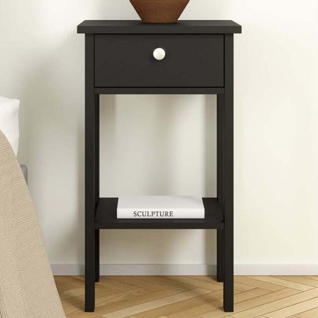 Florence Madrid Single Drawer Matt Black Bedside Table - Furniture To Go - Wilko - image 1