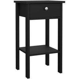 Florence Madrid Single Drawer Matt Black Bedside Table - Furniture To Go - Wilko - thumbnail 3
