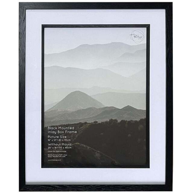 The Port Gallery 12 x 16 Inch Black Mounted Inlay Box Photo Frame - Size: Multi - The Port. Co Gallery - Wilko - image 1