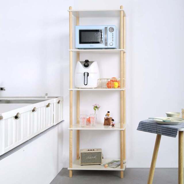 FurnitureHMD 5 Shelf Natural and White Bookcase - Wilko - image 1