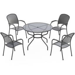 Royal Garden Carlo 4 Seater Dining Set - Black - Wilko - thumbnail 3