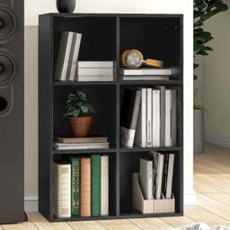 Portland 6 Storage Shelf Black Bookcase - Size: 6 Shelf - Wilko - thumbnail 1