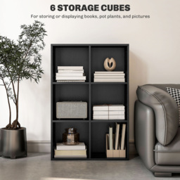 Portland 6 Storage Shelf Black Bookcase - Size: 6 Shelf - Wilko - thumbnail 7