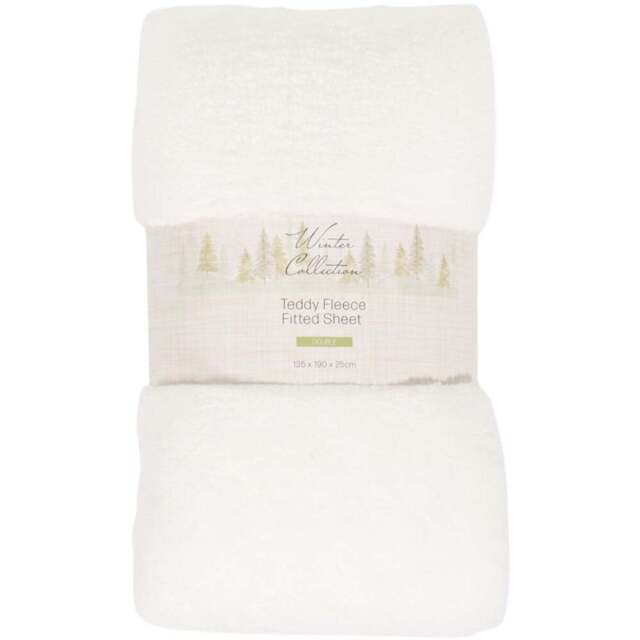Soft Teddy Fleece Fitted SheetWhite - Winter Collection - Wilko - image 1