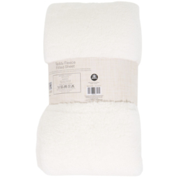 Soft Teddy Fleece Fitted SheetWhite - Winter Collection - Wilko - thumbnail 3
