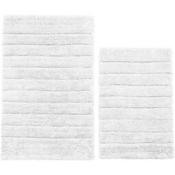 Allure Bath Fashions White Ribbed Bath Mat Set 2 Piece - Size: 50 x 80cm - Wilko - thumbnail 1