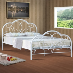 Brooklyn Double White French Metal Bed Frame - Wilko