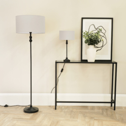 ValueLights Maggie White and Black Drum Shade Candlestick LED Table Lamp - Size: 50 x 25 x 25cm - Wilko - thumbnail 6