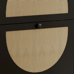 FurnitureHMD 2 Door Black Woven Rattan Shoe Cabinet with Hooks - Size: 93.5 x 60 x 23.5cm - Wilko - thumbnail 4