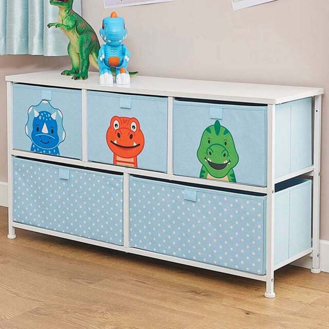 Liberty House Toys 5 Drawer Dinosaur Kids Storage Chest - Size: 55 x 100 x 30cm - Wilko - image 1