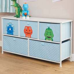 Liberty House Toys 5 Drawer Dinosaur Kids Storage Chest - Size: 55 x 100 x 30cm - Wilko