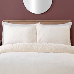 Bow Faux Fur Duvet Set Ivory King - Wilko - thumbnail 4