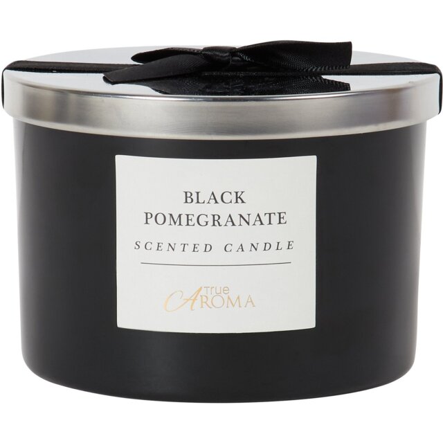 Black Pomegranate Candle - Black - True Aroma - Wilko - image 1