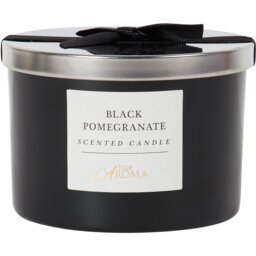 Black Pomegranate Candle - Black - True Aroma - Wilko