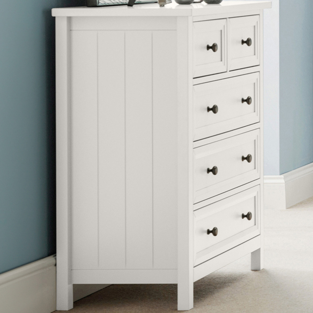 Julian Bowen Maine 5 Drawer Surf White Chest of Drawers - Wilko - image 1