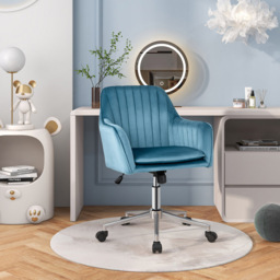 Costway Blue Velvet Adjustable Office Chair - Size: 61 x 57 x 51cm - Wilko - thumbnail 5