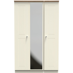 Crowndale Victoria 3 Door Cream Ash and Oak Mirror Wardrobe - Wilko - thumbnail 3