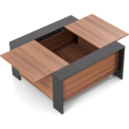 Costway Walnut Square Coffee Table - Size: 104.1 x 55.9 x 20.32cm - Brown - Wilko - thumbnail 3