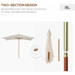 Outsunny Cream Parasol 3m - Wilko - thumbnail 5