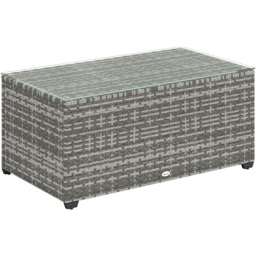 Outsunny Light Grey Rattan Outdoor Coffee Table - Size: 38 x 50 x 90cm - Wilko - thumbnail 3