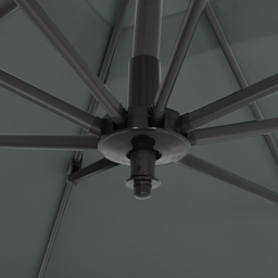 Living and Home Dark Grey Square Rotatable Cantilever Parasol with Fan Shaped Base 3m - Wilko - thumbnail 6