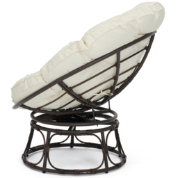 Home Detail Monica Brown and Cream Swivel Papasan Chair - Size: 1 Seater - Wilko - thumbnail 5
