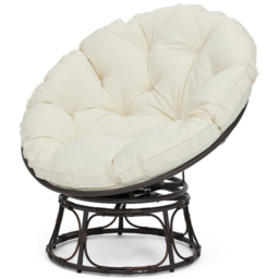 Home Detail Monica Brown and Cream Swivel Papasan Chair - Size: 1 Seater - Wilko - thumbnail 3
