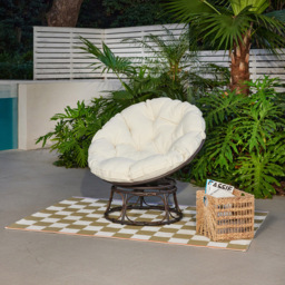 Home Detail Monica Brown and Cream Swivel Papasan Chair - Size: 1 Seater - Wilko - thumbnail 6
