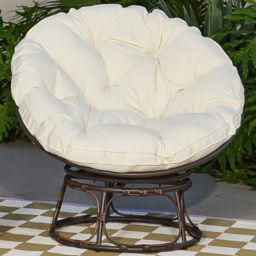 Home Detail Monica Brown and Cream Swivel Papasan Chair - Size: 1 Seater - Wilko