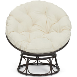 Home Detail Monica Brown and Cream Swivel Papasan Chair - Size: 1 Seater - Wilko - thumbnail 4