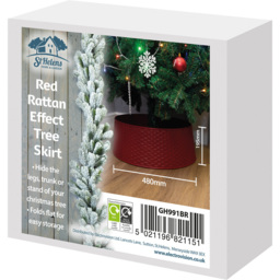 St Helens Red Rattan Christmas Tree Skirt - Size: 95 x 610 x 610cm - Wilko - thumbnail 5