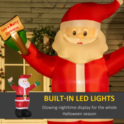 Everglow Light Red Inflatable Christmas Santa Claus 8ft - Wilko - thumbnail 5