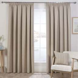 Padstow Thermal Curtain - Natural/168cm/137cm - Divante - Wilko