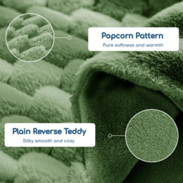Velosso Super King Size Olive Chunky Popcorn Duvet Set - Wilko - thumbnail 4