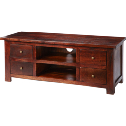 Brooklyn Esma 4 Drawer 2 Shelf Dark Mango TV Unit - Brown - Wilko - thumbnail 3
