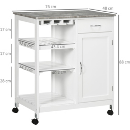 Portland Kitchen Bar Cart - Size: 76 x 48 x 88cm - Wilko - thumbnail 7
