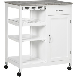 Portland Kitchen Bar Cart - Size: 76 x 48 x 88cm - Wilko