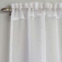 White Jewel Panel Voile Curtain 137 x 140cm - Size: W 137 x D 140cm - Wilko - thumbnail 3