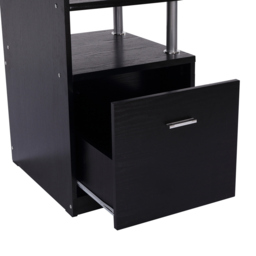 Portland Single Drawer and Shelves Workstation Black - Size: 152 x 60 x 88cm - Wilko - thumbnail 6